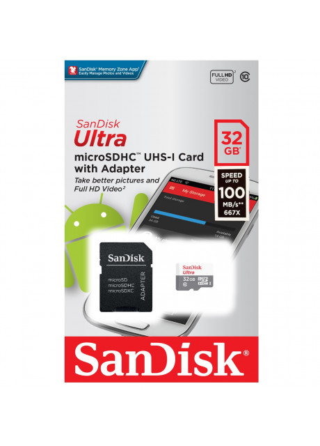 SanDisk 32GB Ultra microSDXC UHS-I Memory Card
