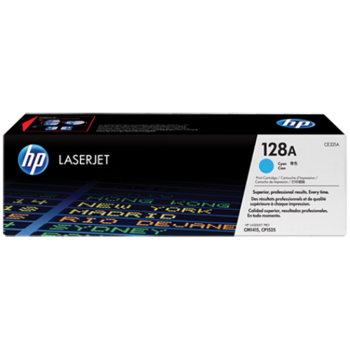 HP 128A Cyan Original LaserJet Toner Cartridge (CE321A)