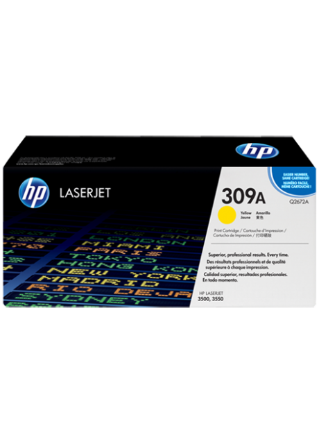 HP 309A Yellow Original LaserJet Toner Cartridge (Q2672A)